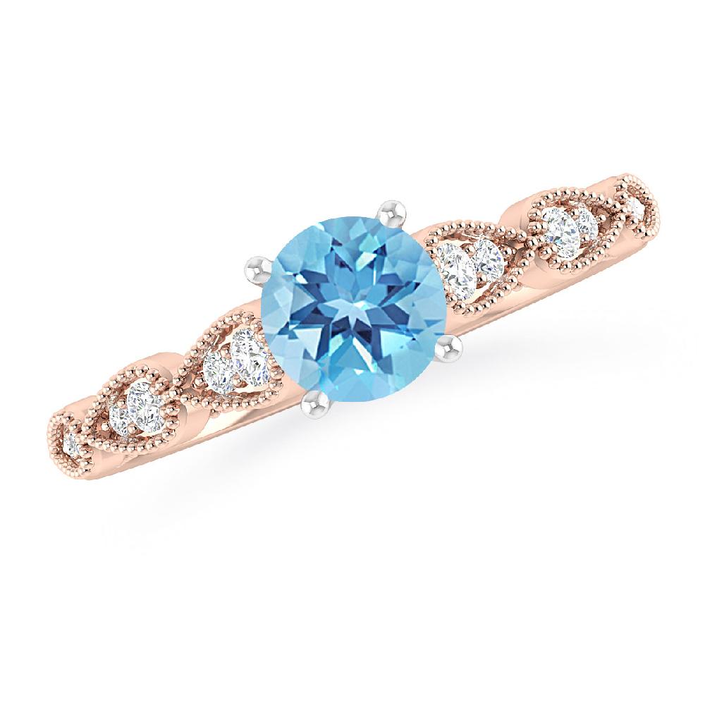 Rose Gold - Blue Topaz