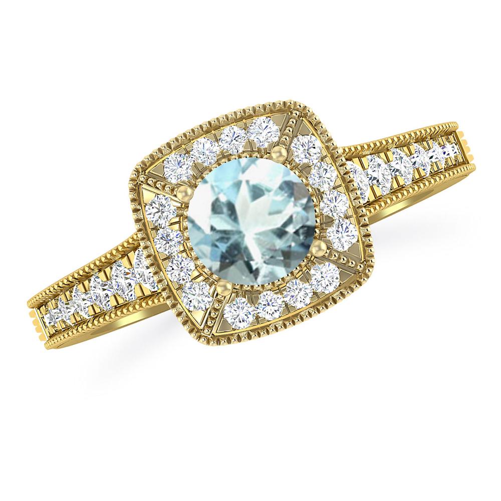 Yellow Gold - Aquamarine