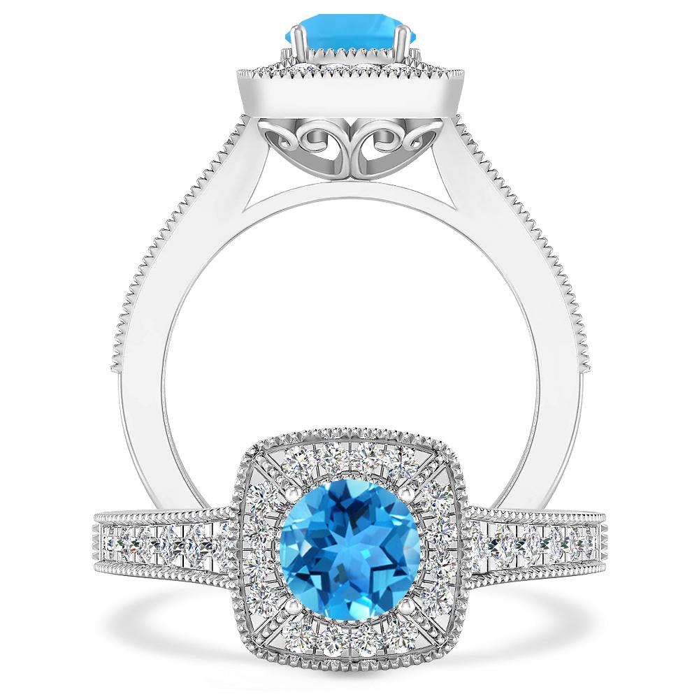 White Gold - Blue Topaz