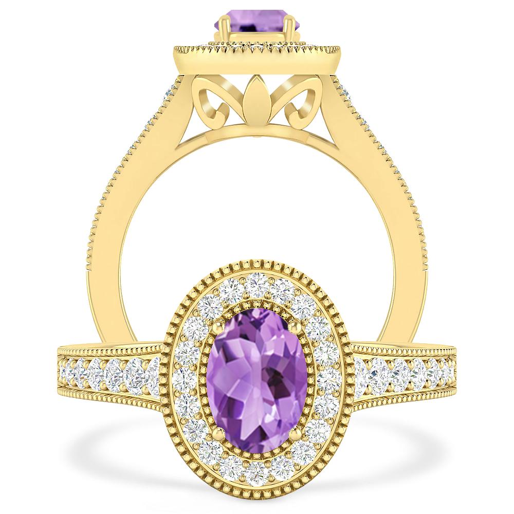 Yellow Gold - Amethyst