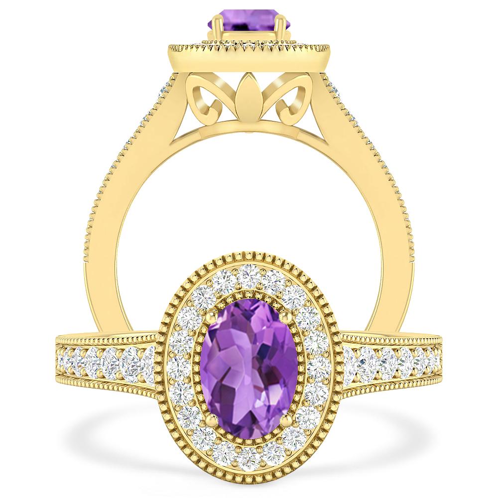 Yellow Gold - Amethyst