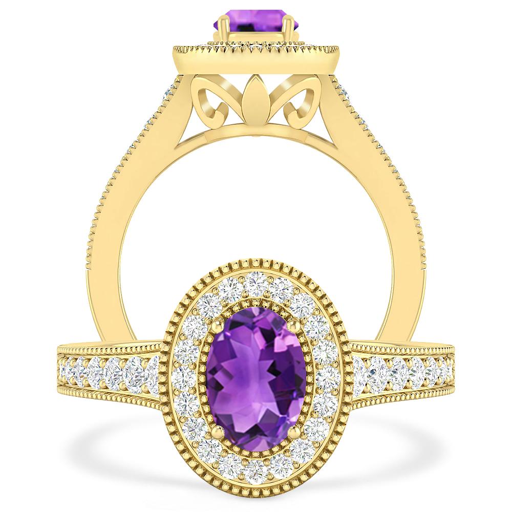 Yellow Gold - Amethyst