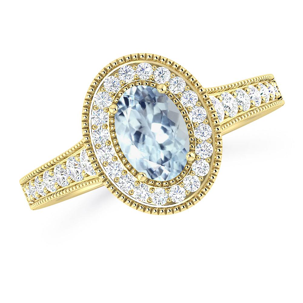 Yellow Gold - Aquamarine