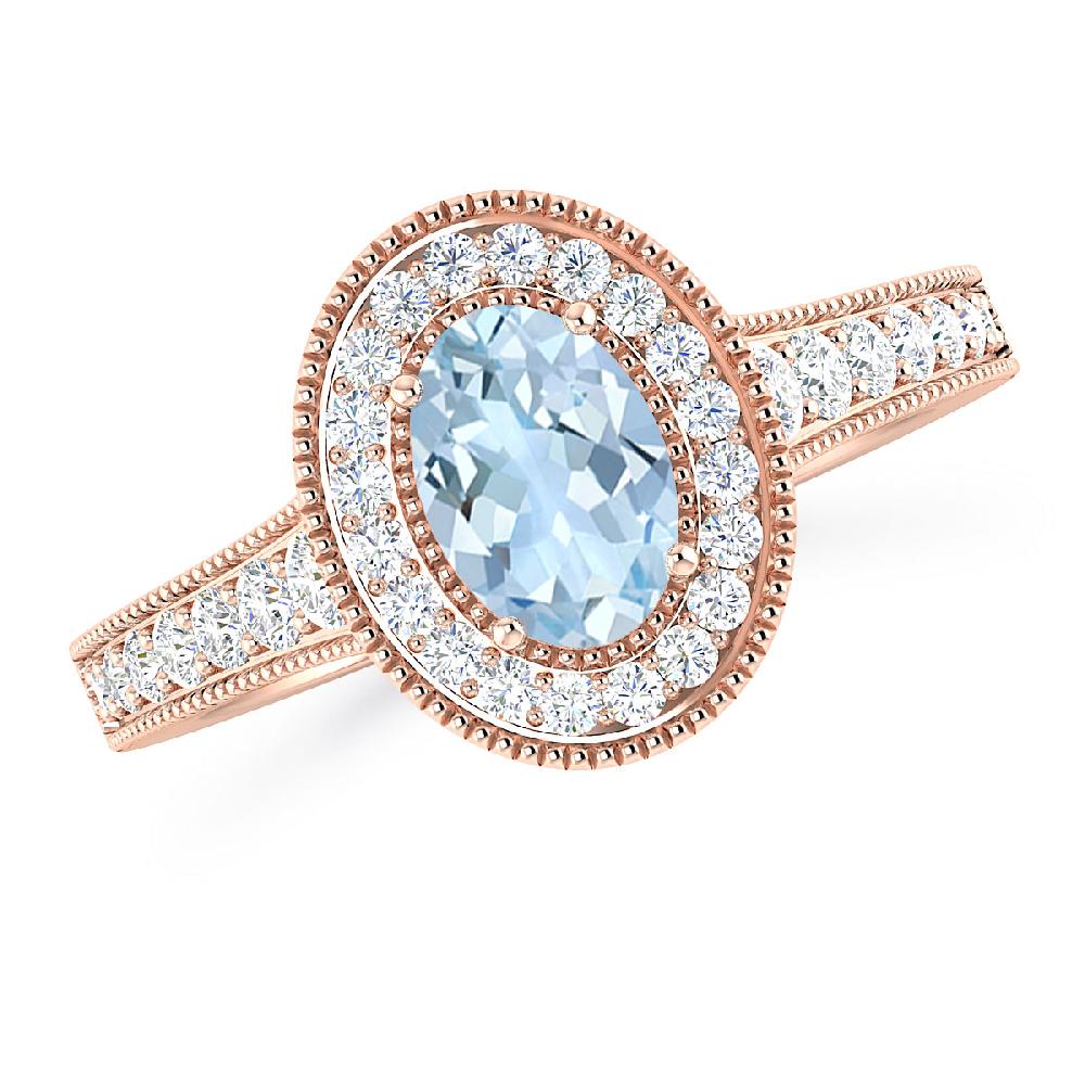 Rose Gold - Aquamarine