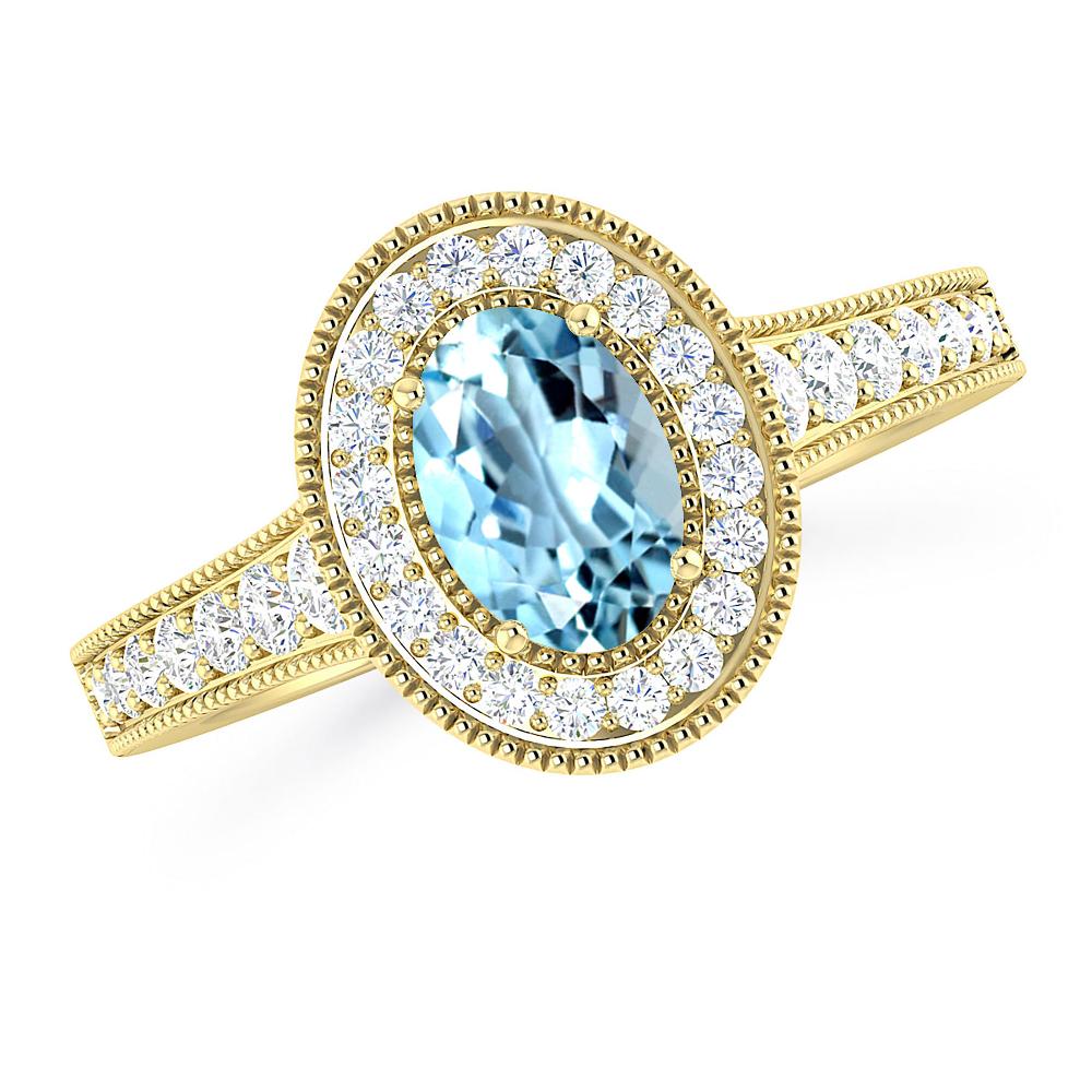 Yellow Gold - Aquamarine