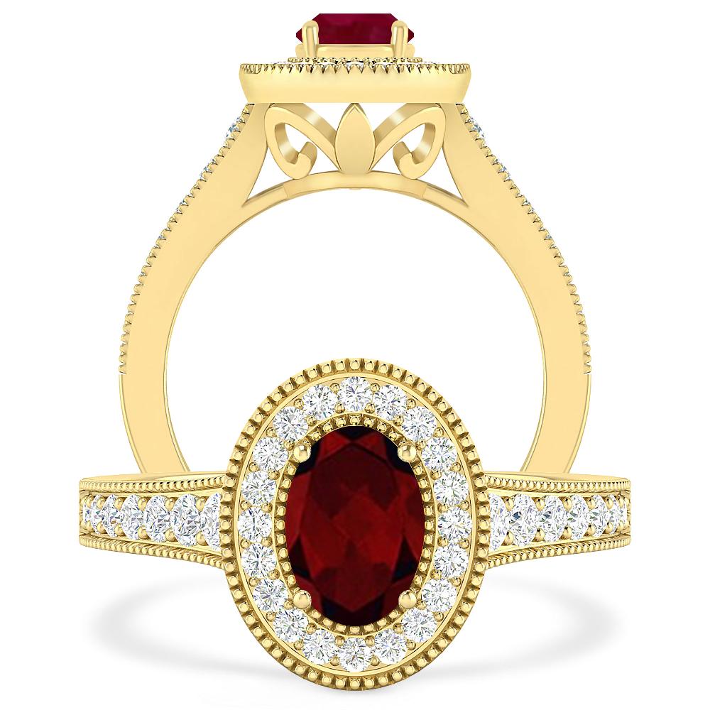 Yellow Gold - Garnet