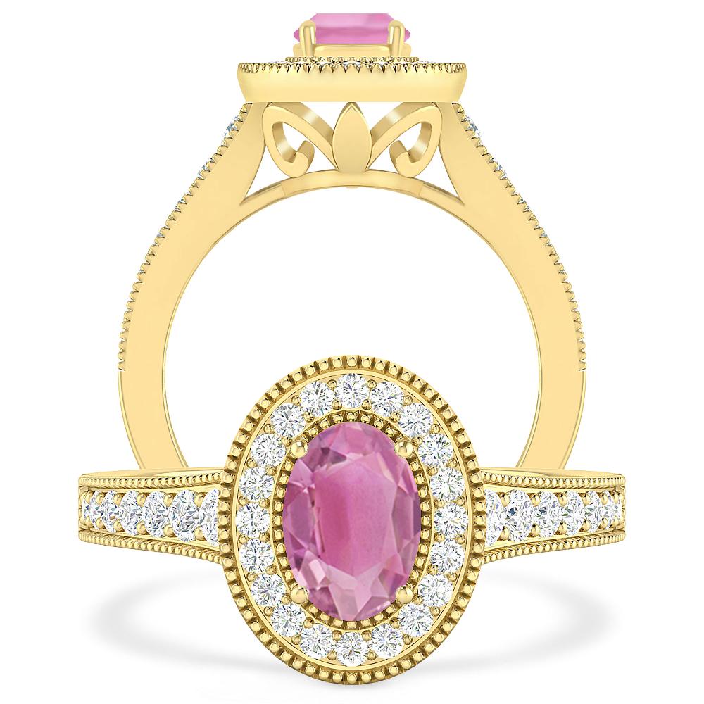 Yellow Gold - Pink Tourmaline