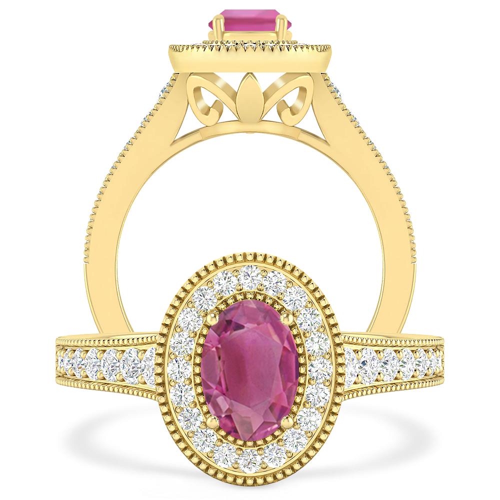 Yellow Gold - Pink Tourmaline