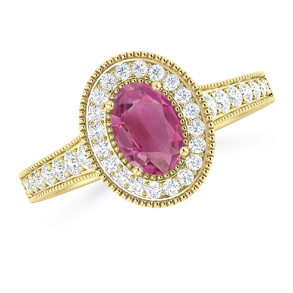 Yellow Gold - Pink Tourmaline