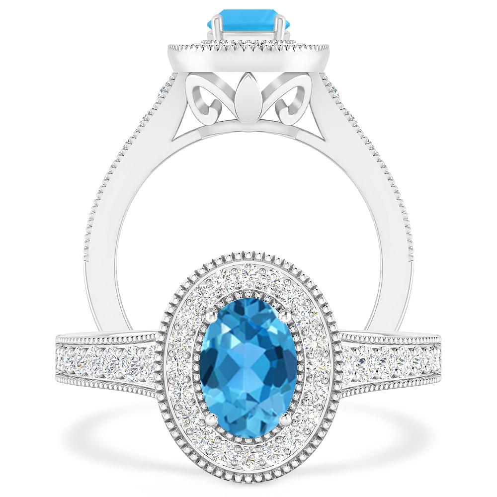 White Gold - Blue Topaz