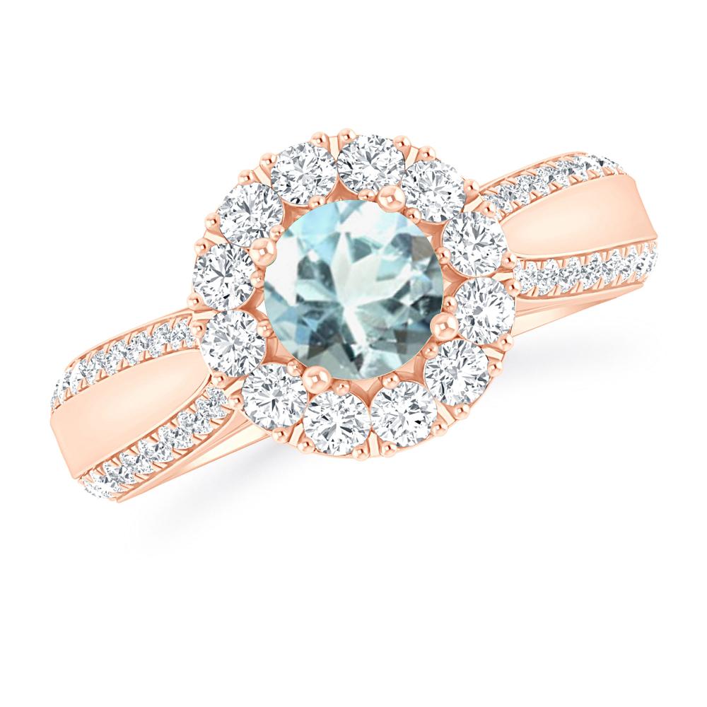 Rose Gold - Aquamarine