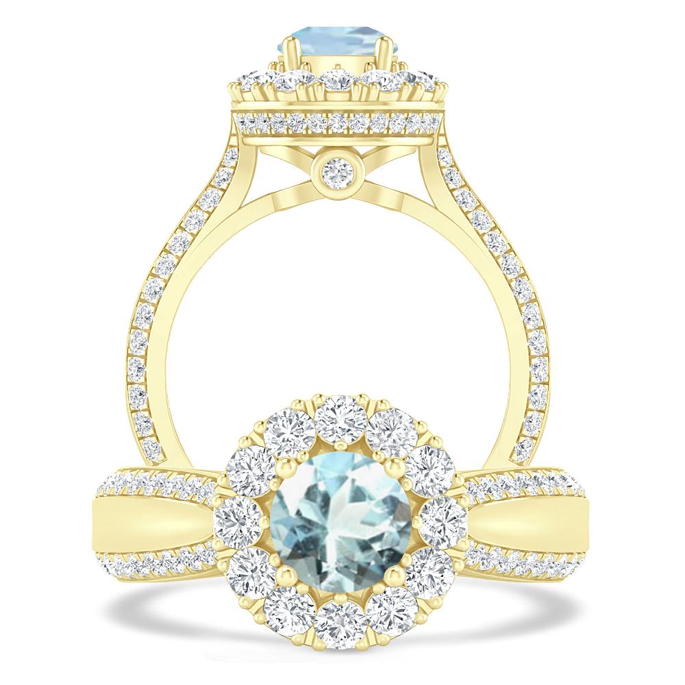 Yellow Gold - Aquamarine