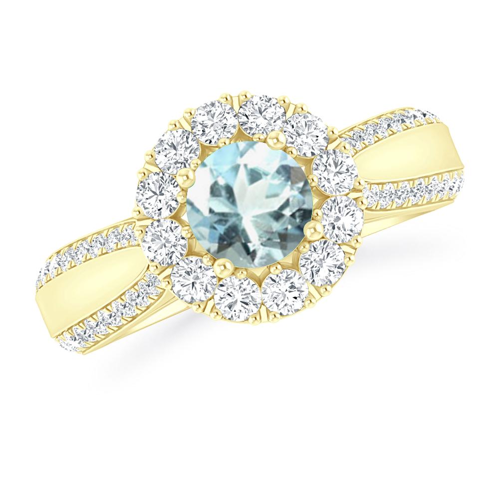 Yellow Gold - Aquamarine