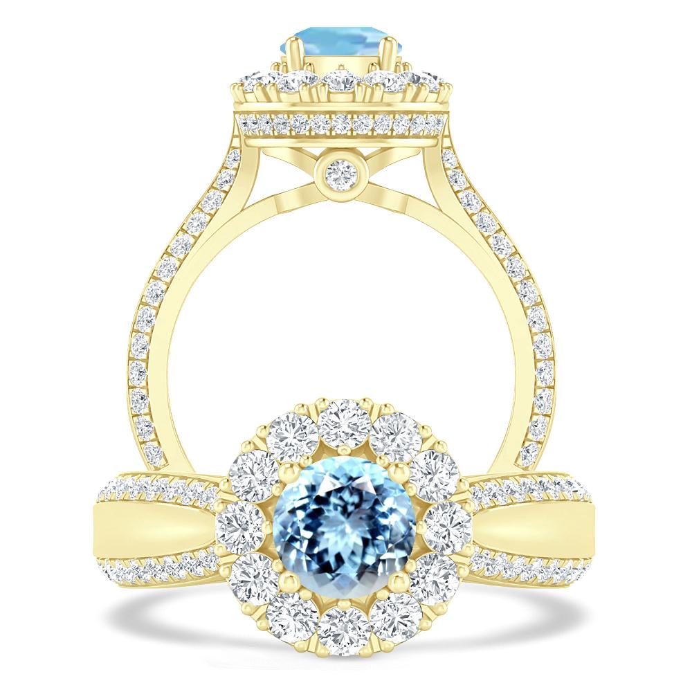 Yellow Gold - Aquamarine