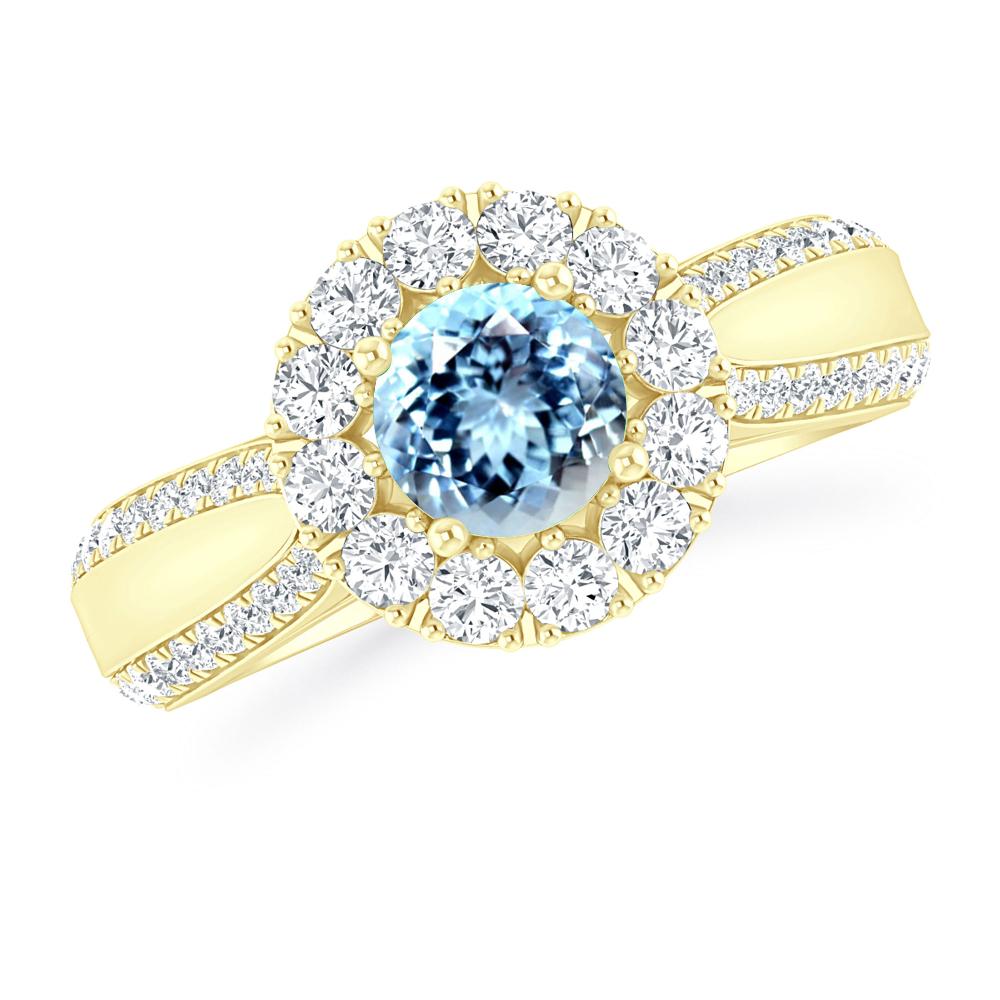 Yellow Gold - Aquamarine