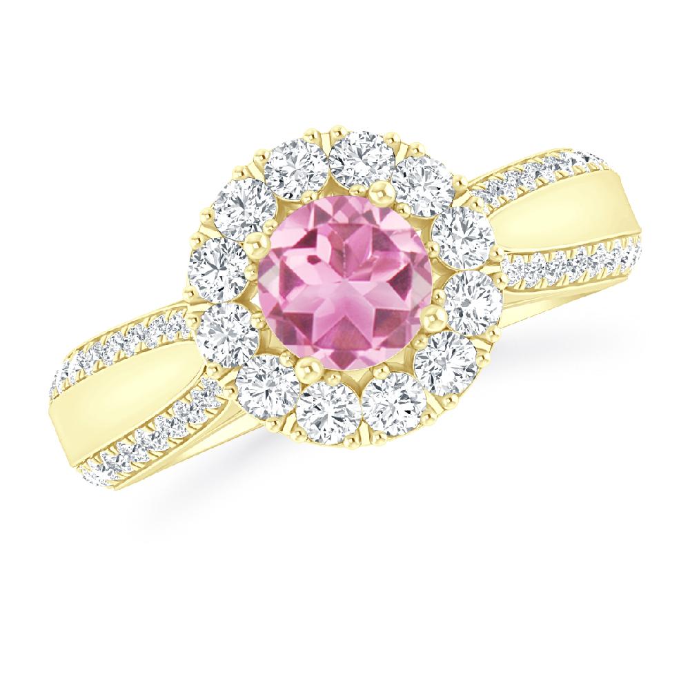 Yellow Gold - Pink Tourmaline