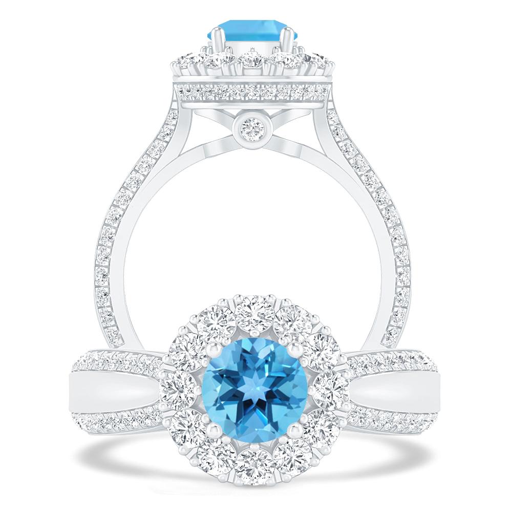 White Gold - Blue Topaz