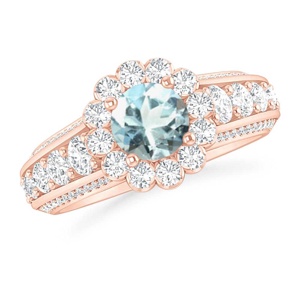 Rose Gold - Aquamarine