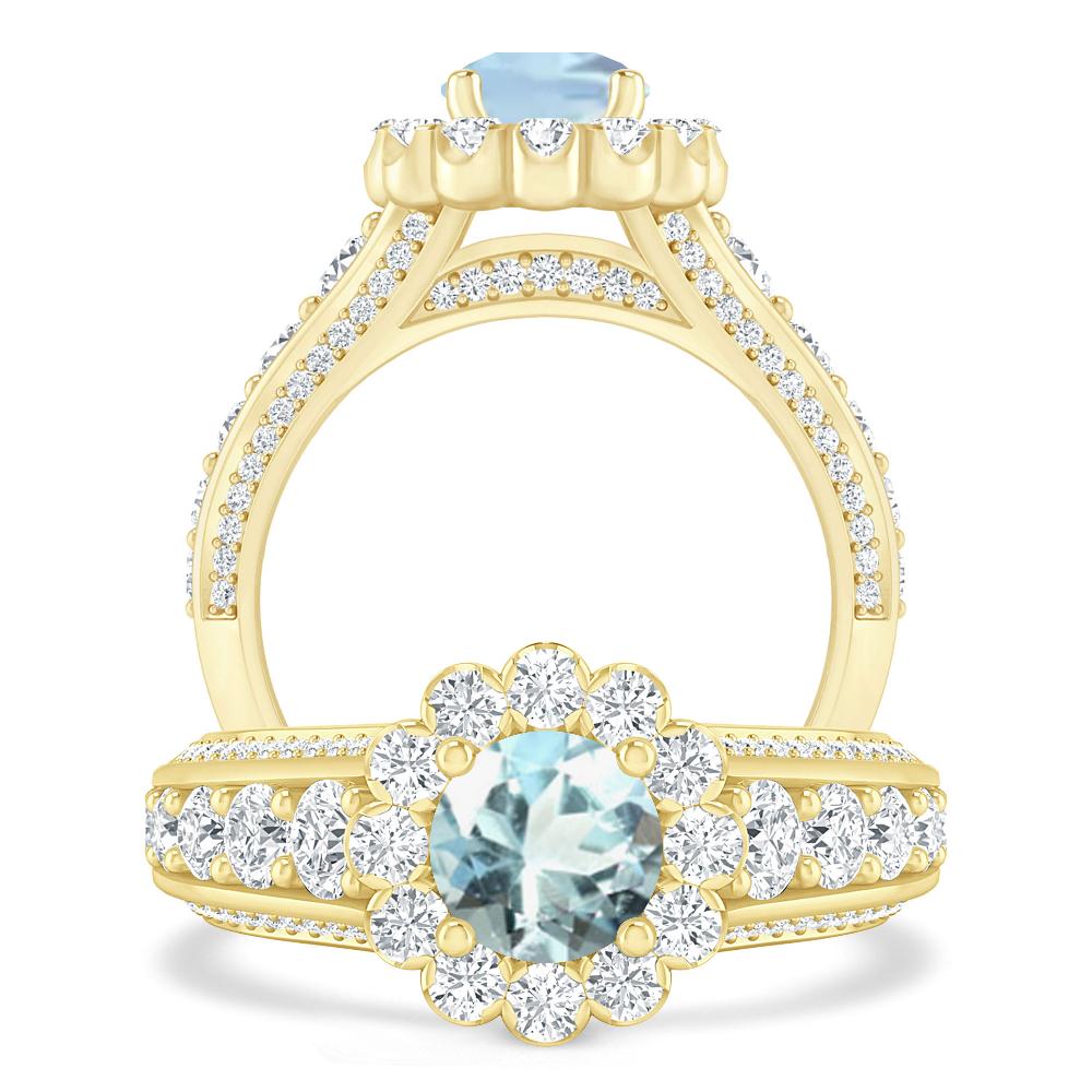 Yellow Gold - Aquamarine