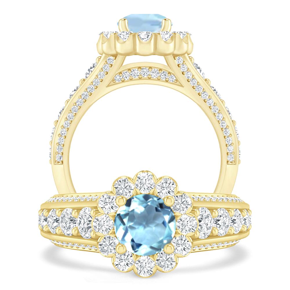 Yellow Gold - Aquamarine