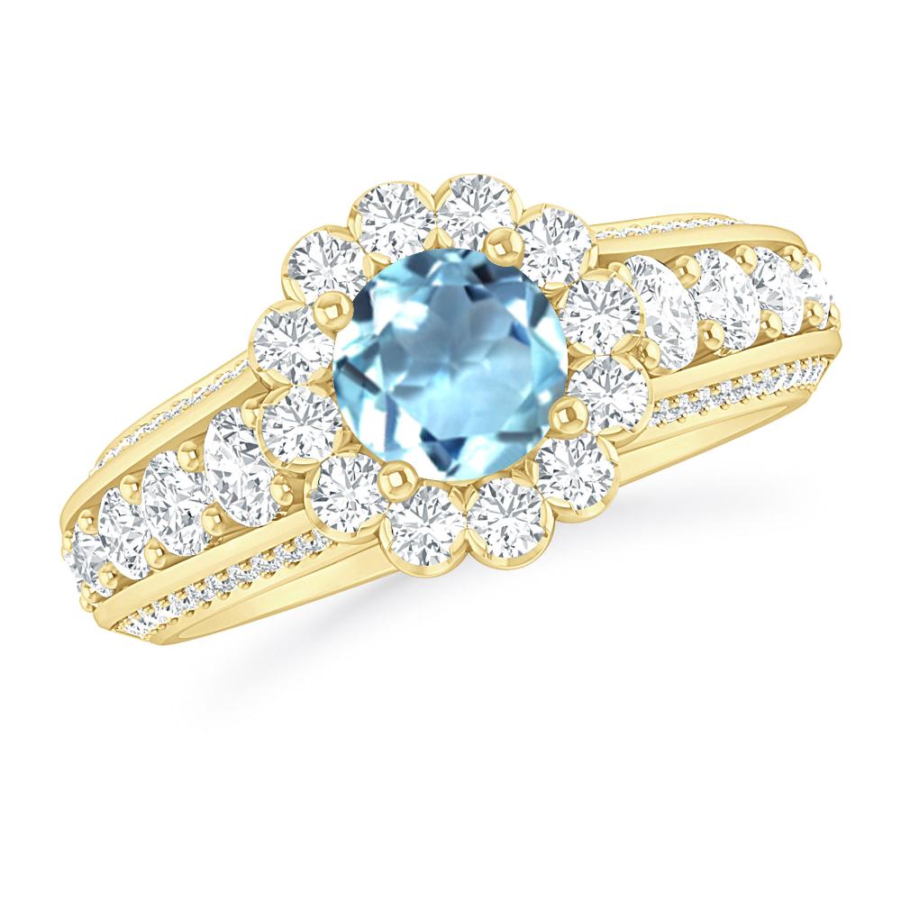 Yellow Gold - Aquamarine