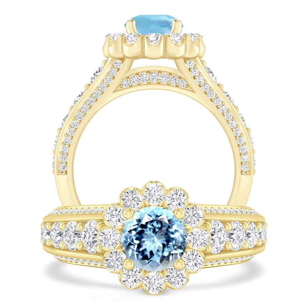 Yellow Gold - Aquamarine