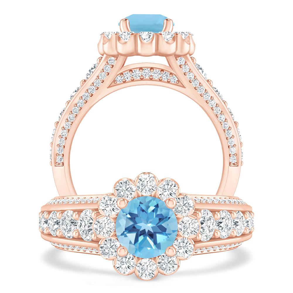 Rose Gold - Blue Topaz