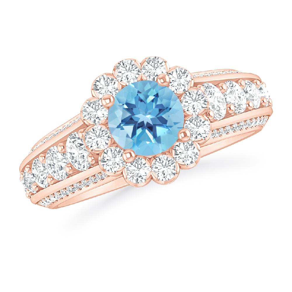 Rose Gold - Blue Topaz