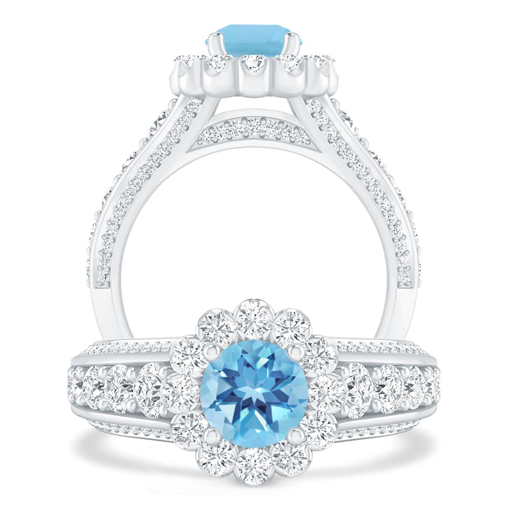 White Gold - Blue Topaz