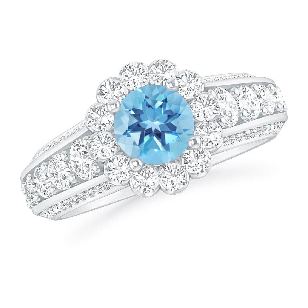 White Gold - Blue Topaz