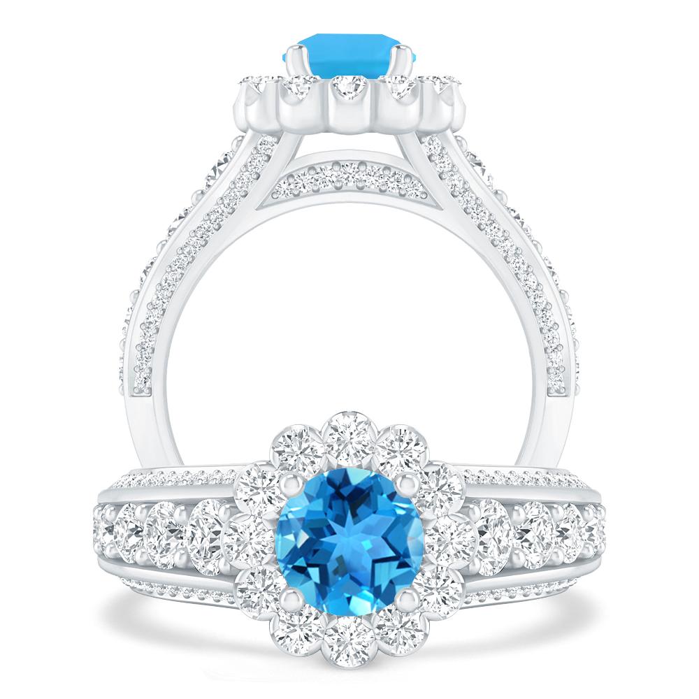 White Gold - Blue Topaz