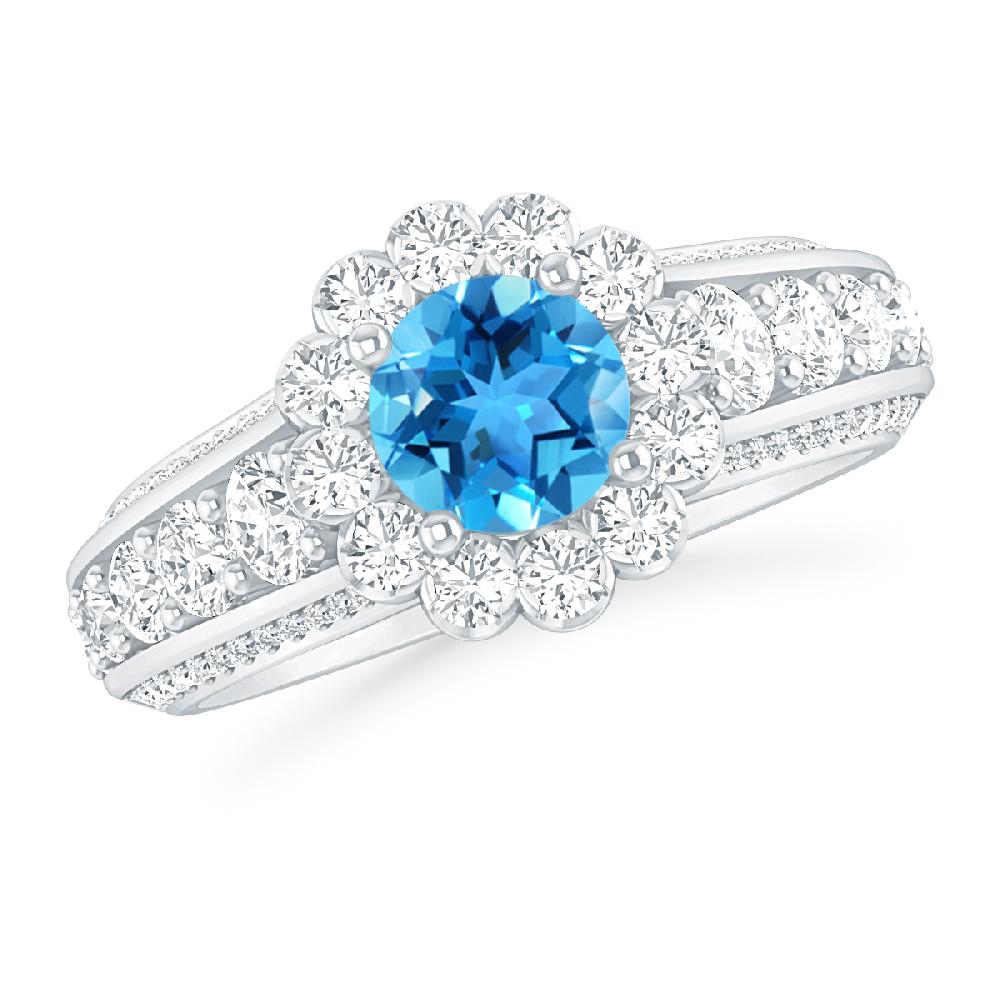 White Gold - Blue Topaz