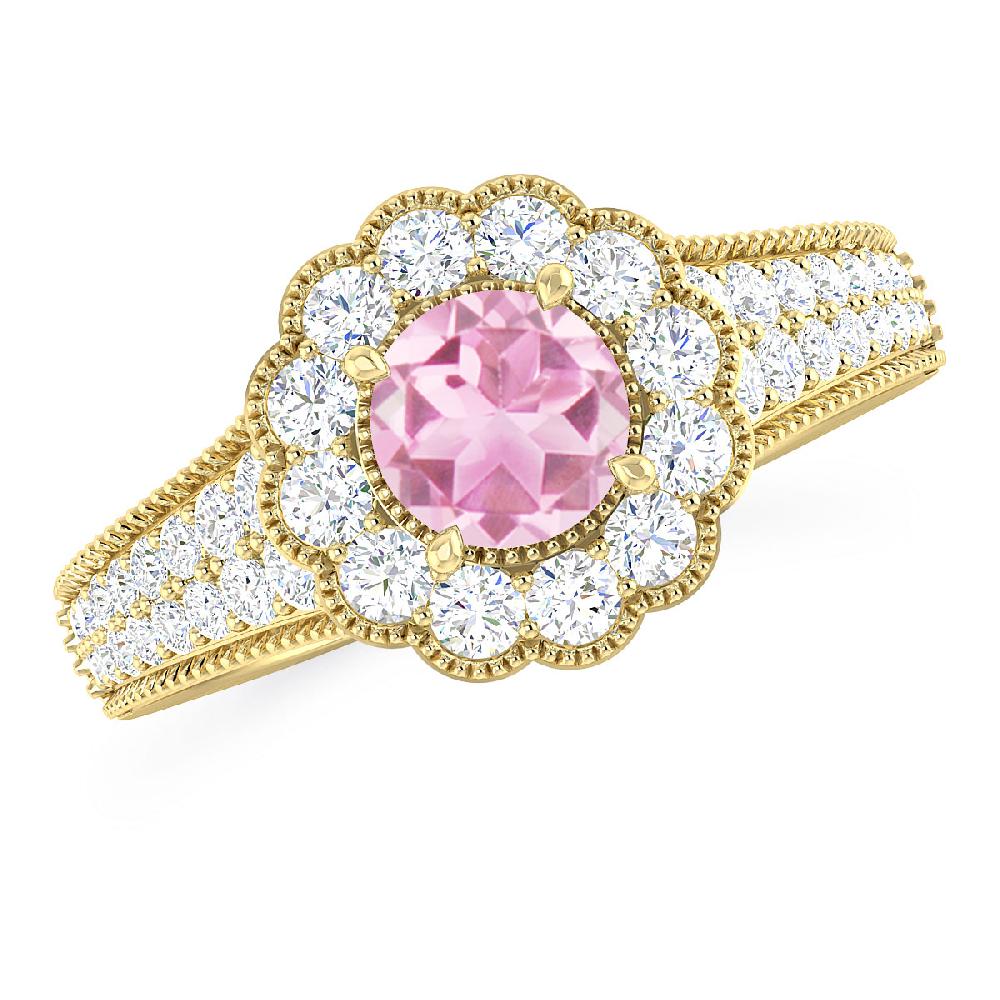 Yellow Gold - Pink Tourmaline