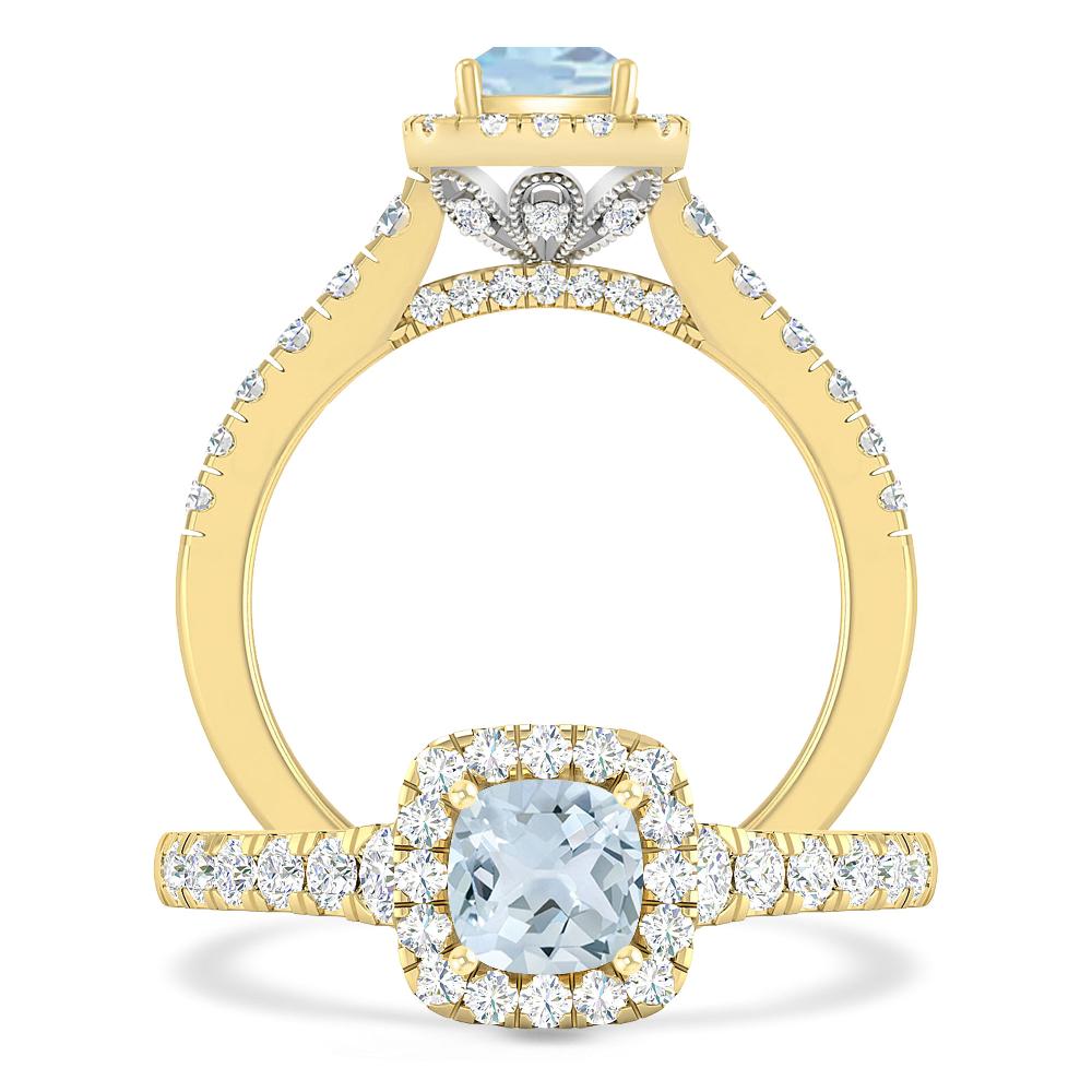 Yellow Gold - Aquamarine