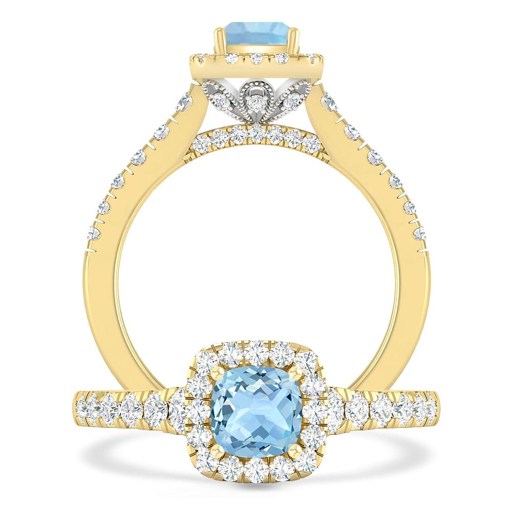 Yellow Gold - Aquamarine