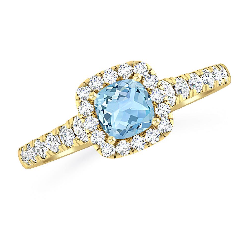 Yellow Gold - Aquamarine