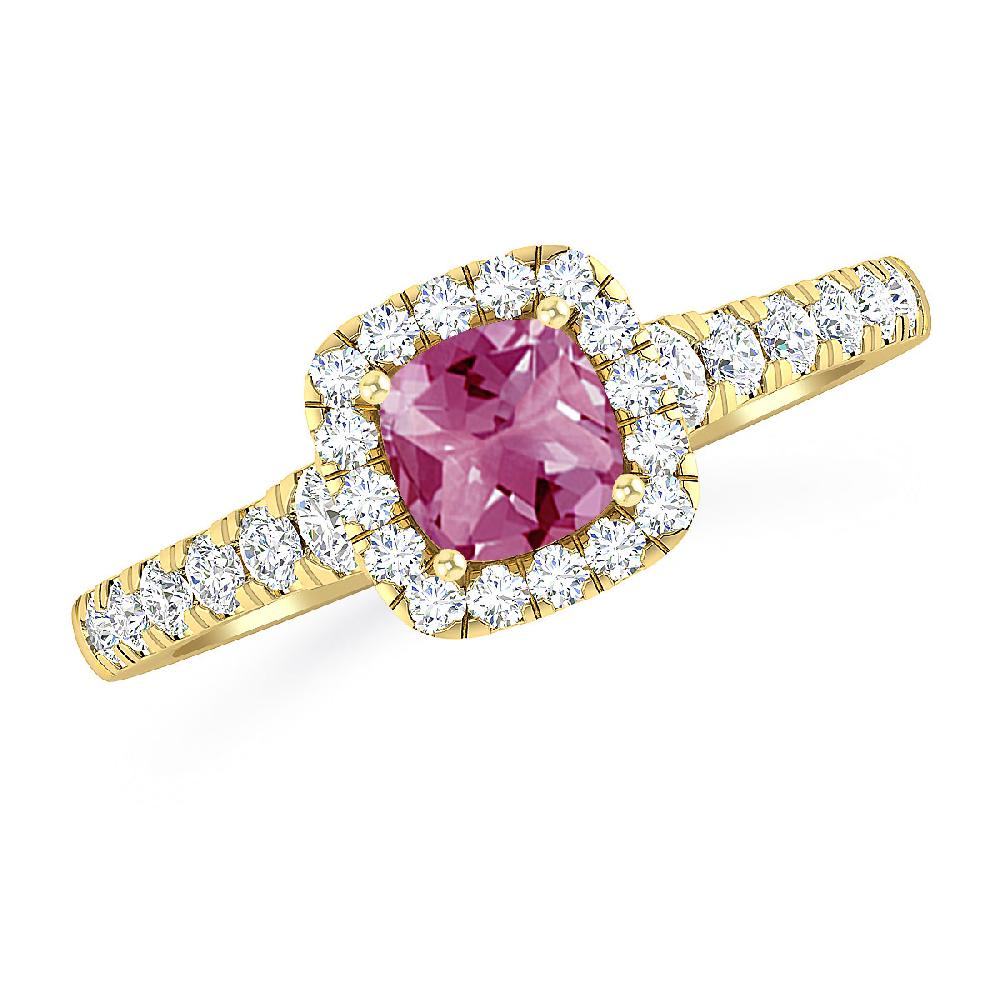 Yellow Gold - Pink Tourmaline