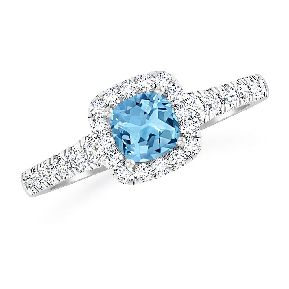 White Gold - Blue Topaz