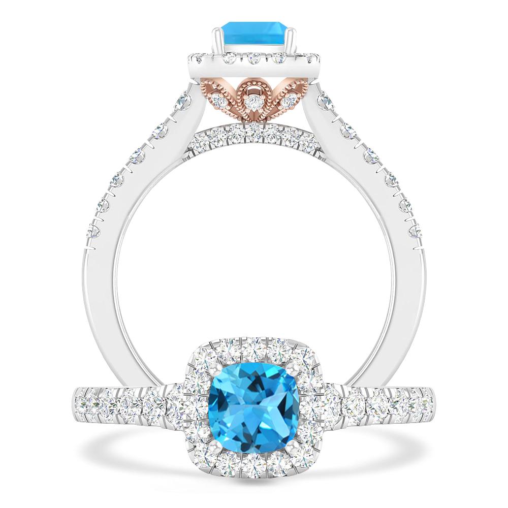 White Gold - Blue Topaz