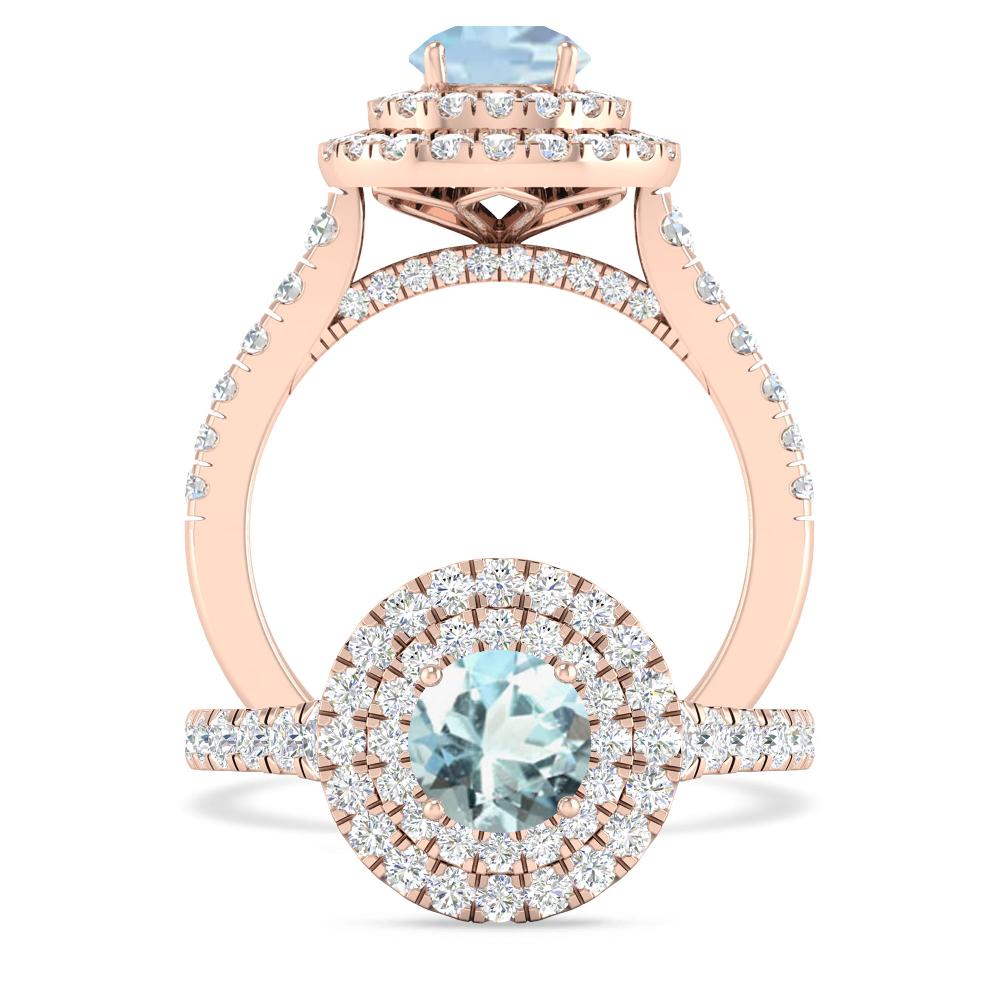 Rose Gold - Aquamarine