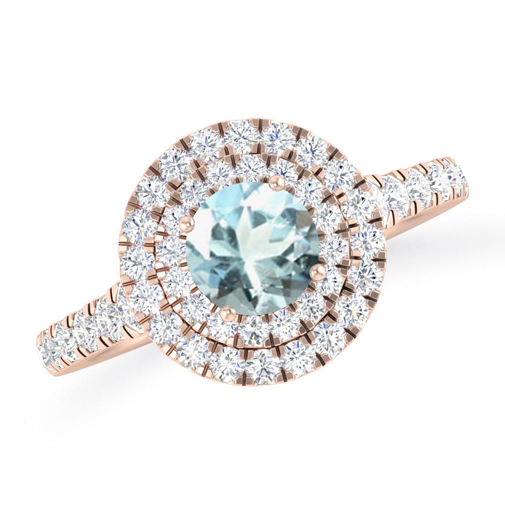 Rose Gold - Aquamarine