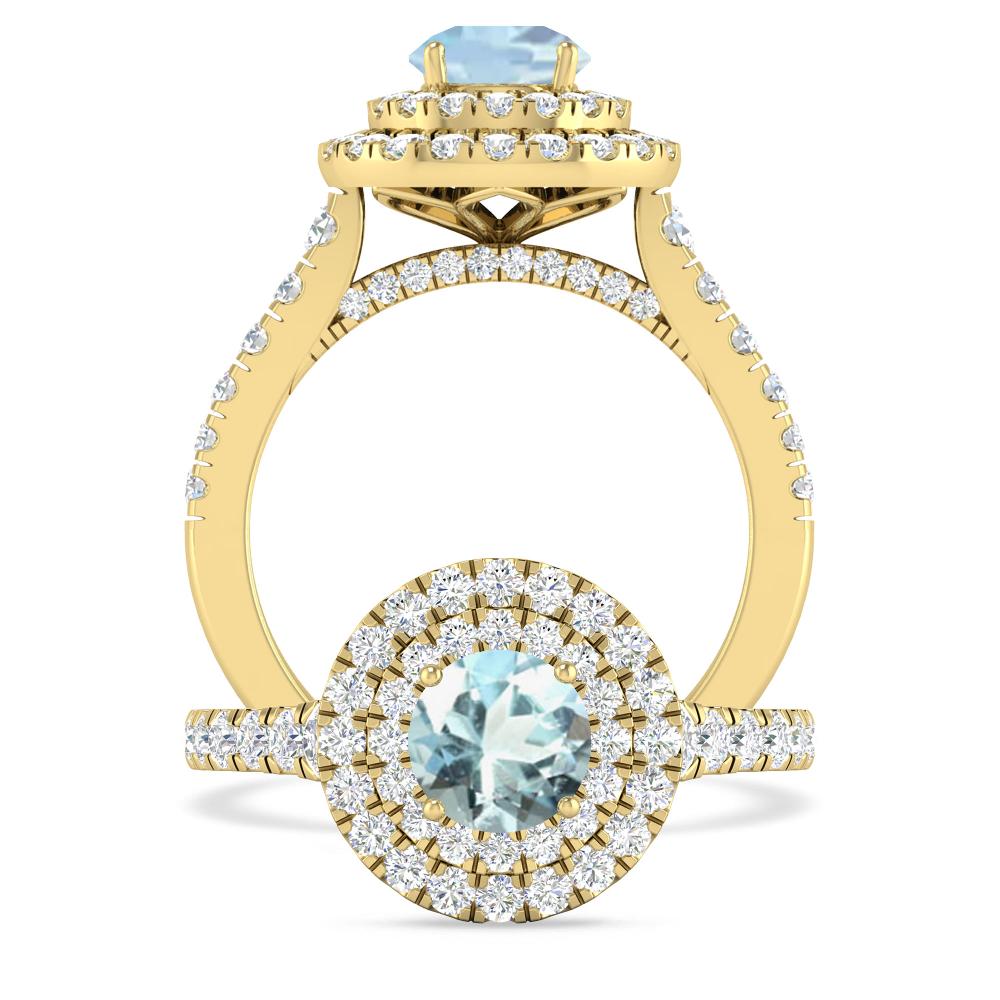 Yellow Gold - Aquamarine