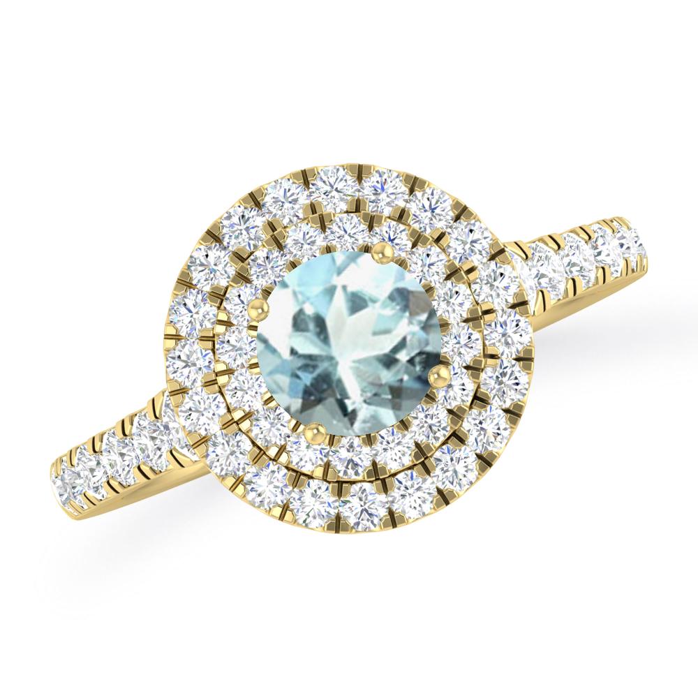 Yellow Gold - Aquamarine