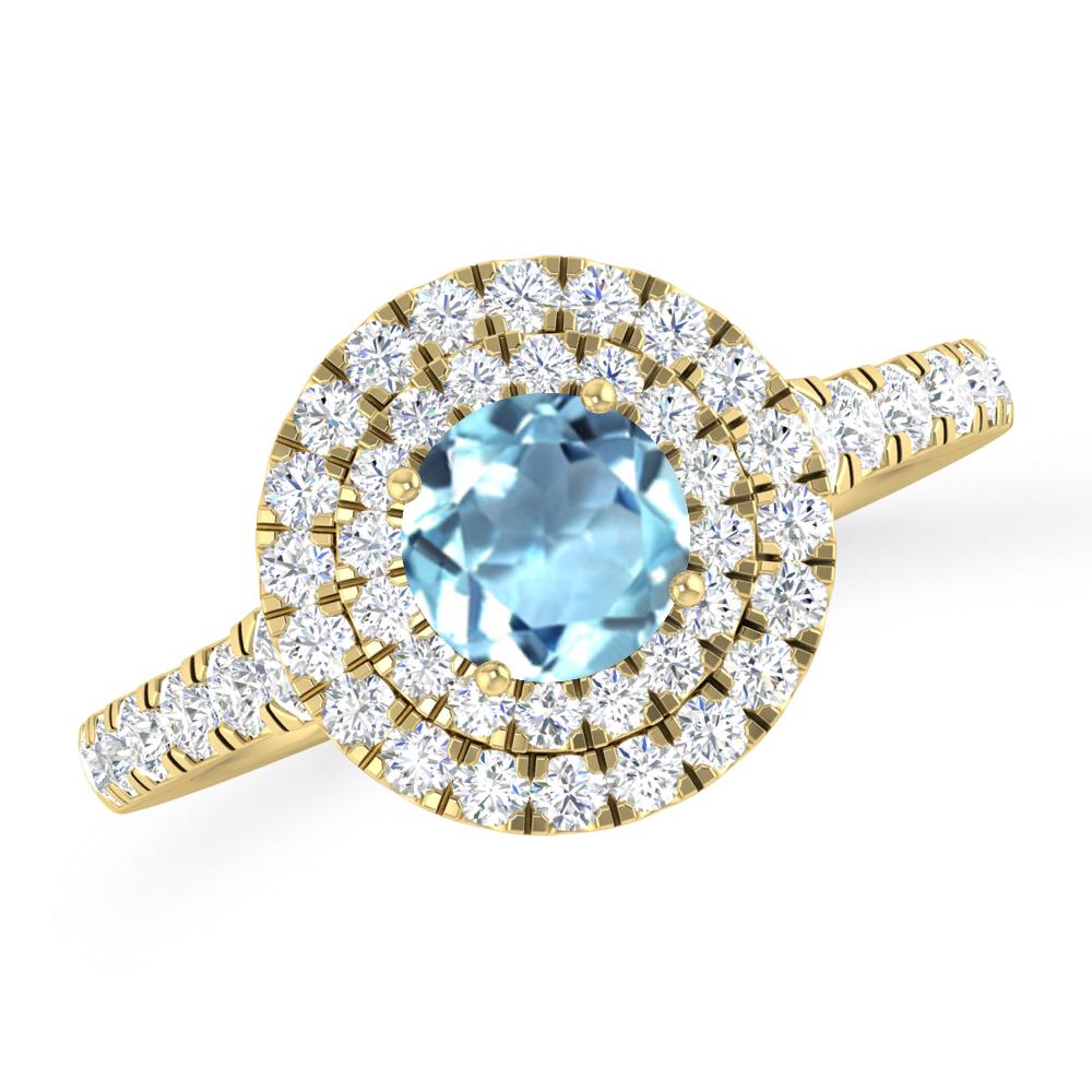 Yellow Gold - Aquamarine