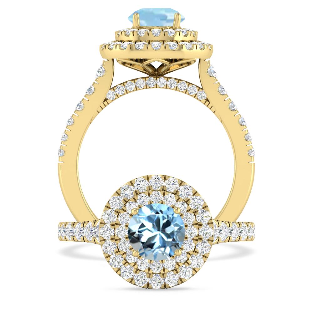 Yellow Gold - Aquamarine
