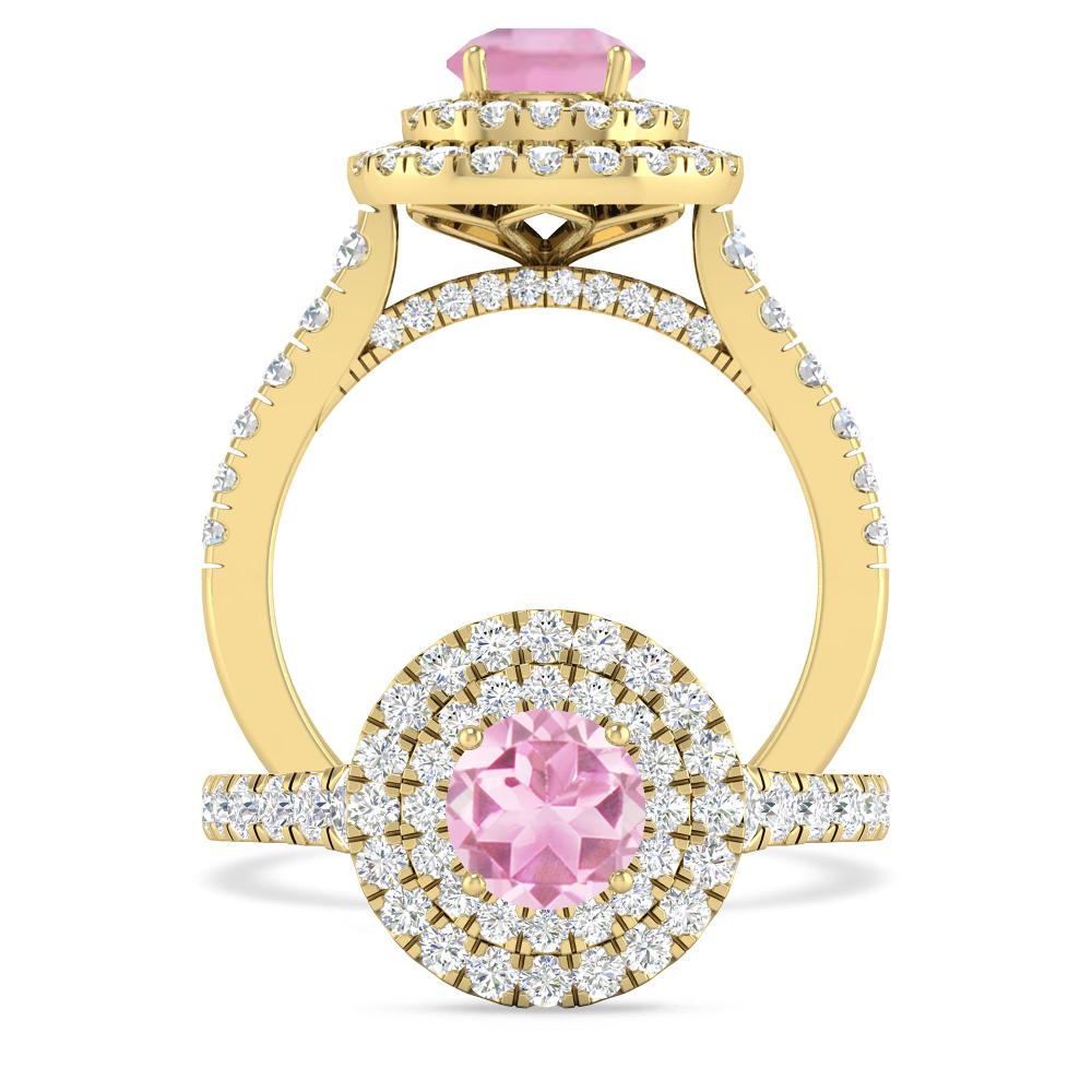 Yellow Gold - Pink Tourmaline