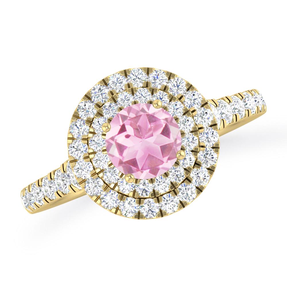 Yellow Gold - Pink Tourmaline