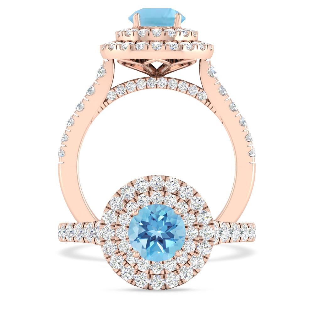 Rose Gold - Blue Topaz