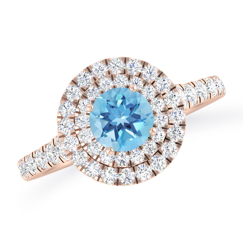 Rose Gold - Blue Topaz