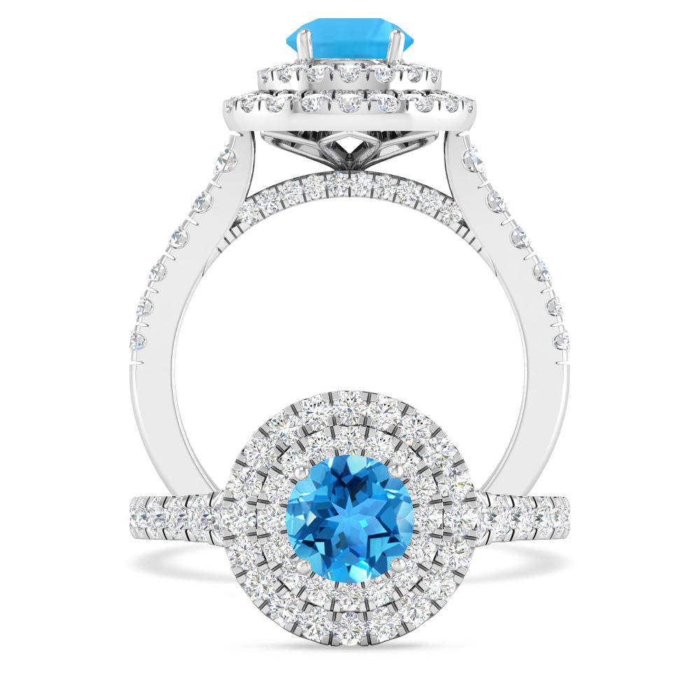 White Gold - Blue Topaz